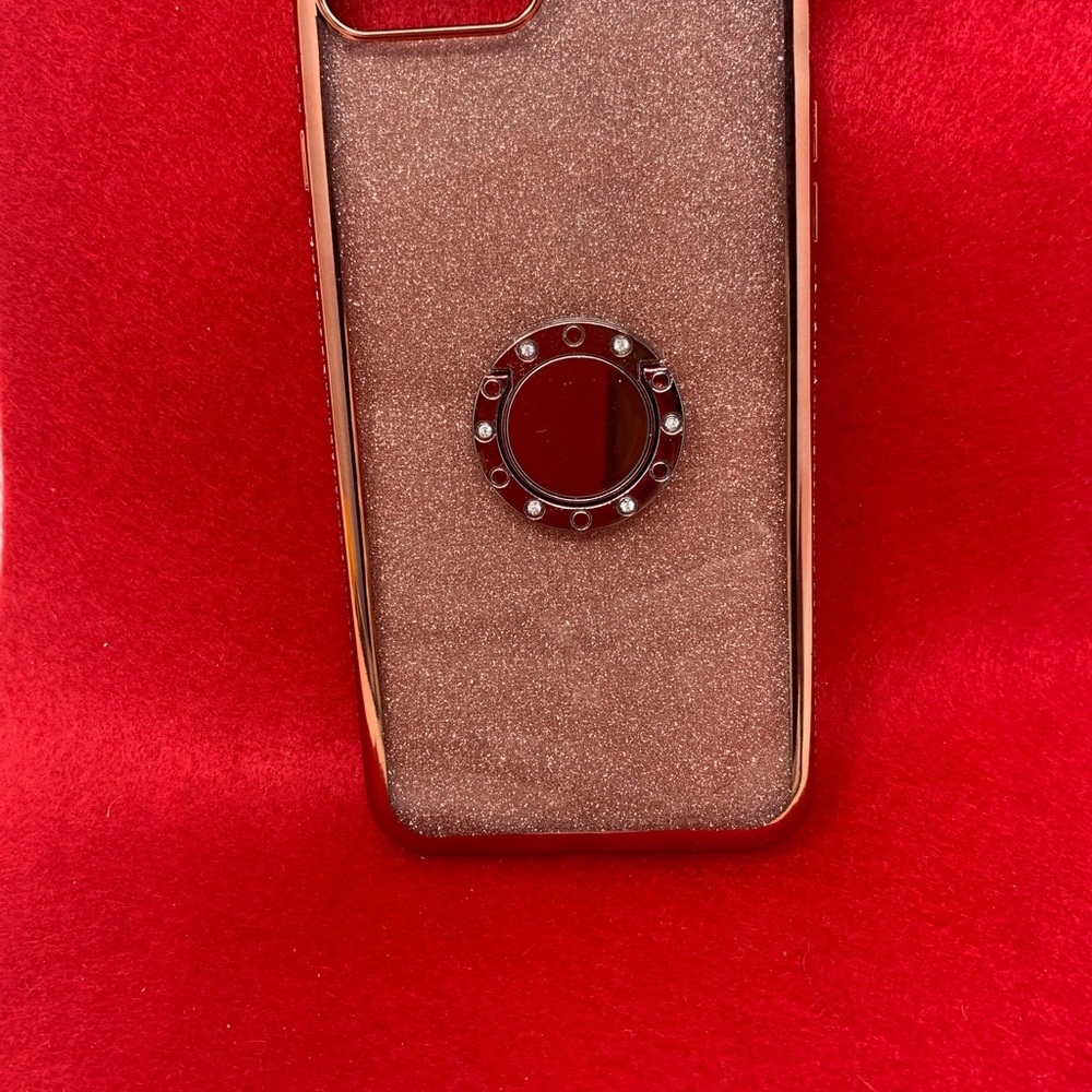 Glittery Rose Gold IPhone Case with Ring Holder